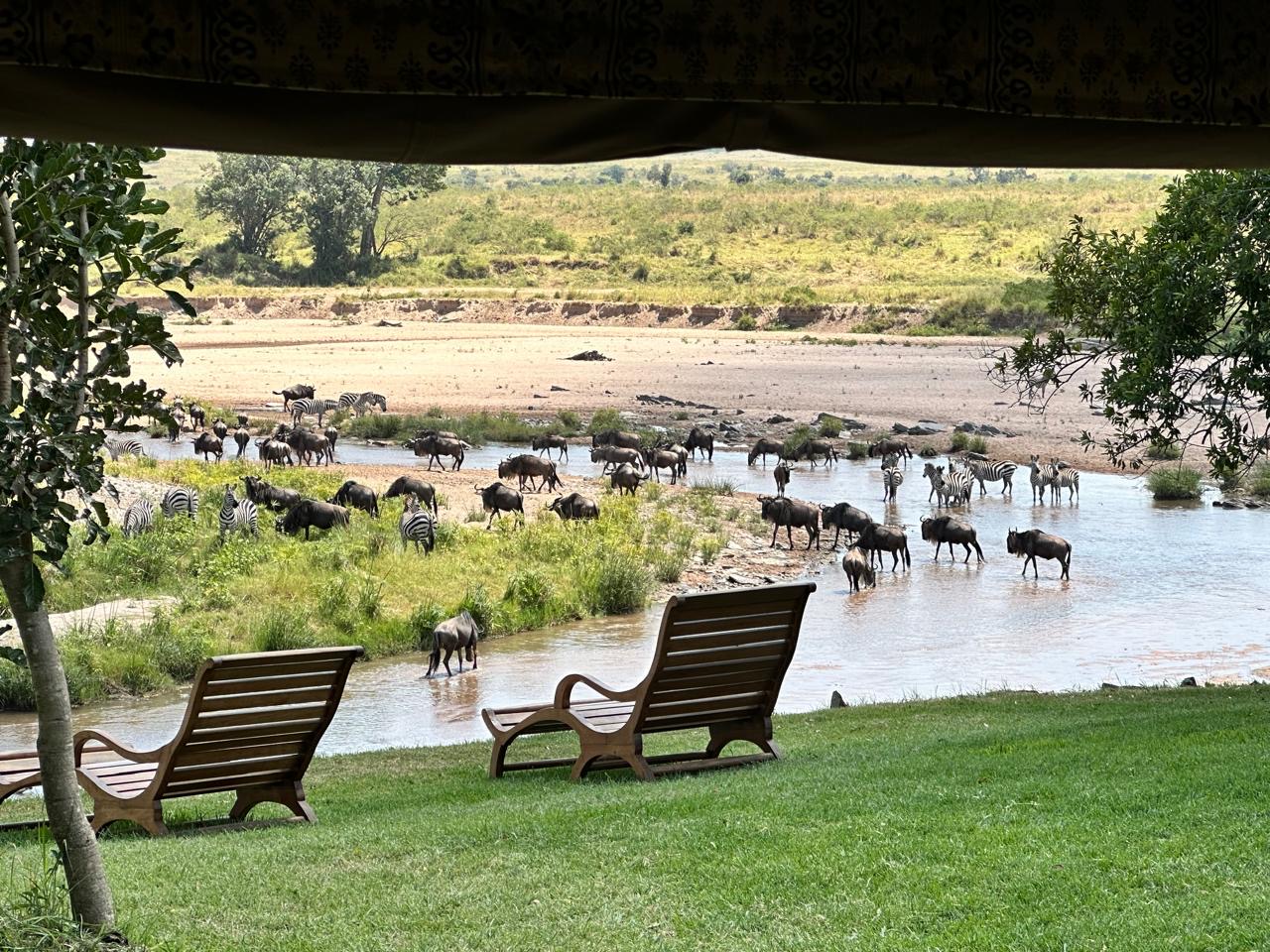 private camp on the mara sand river
